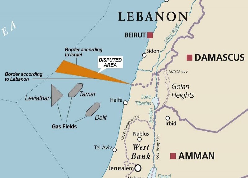 حدود المنطقة الاقتصادية اللبنانية وقضايا النفط والغاز: تم الاحتساب بناء على خط مستقيم أفقد لبنان 15% منها